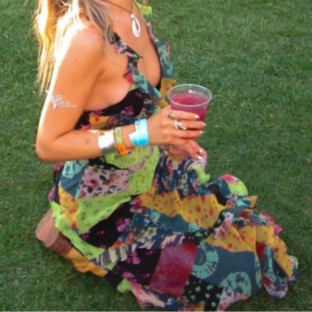 Nasty Gal Mixed Scarf Ruffle Dress